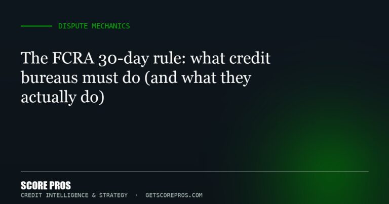 The FCRA 30-day rule: what happens when bureaus miss the deadline