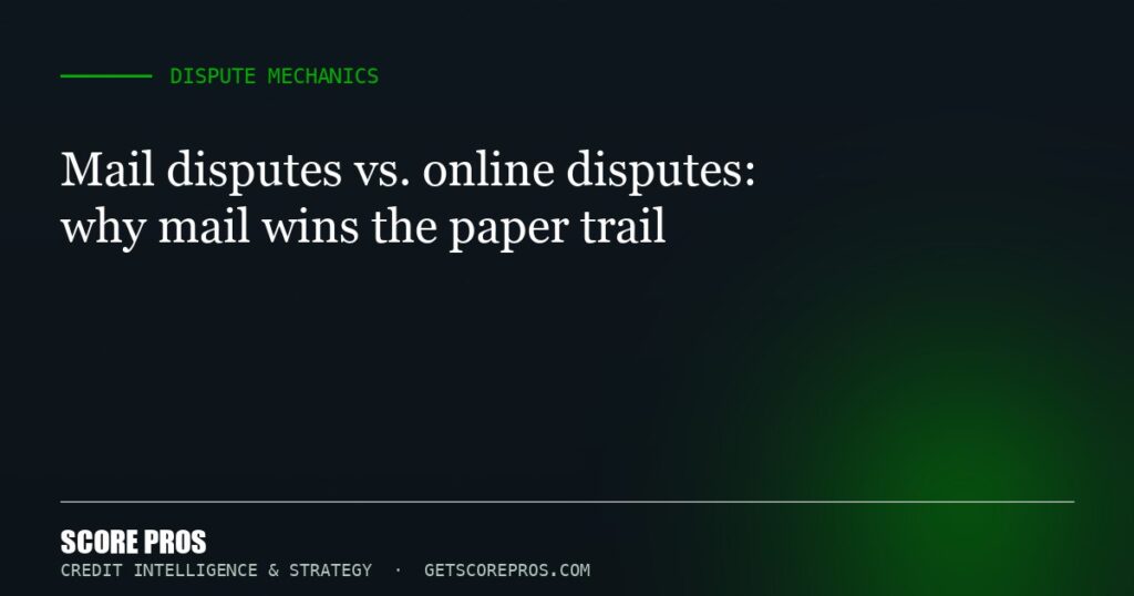 Mail vs. Online Credit Disputes: Which Wins?