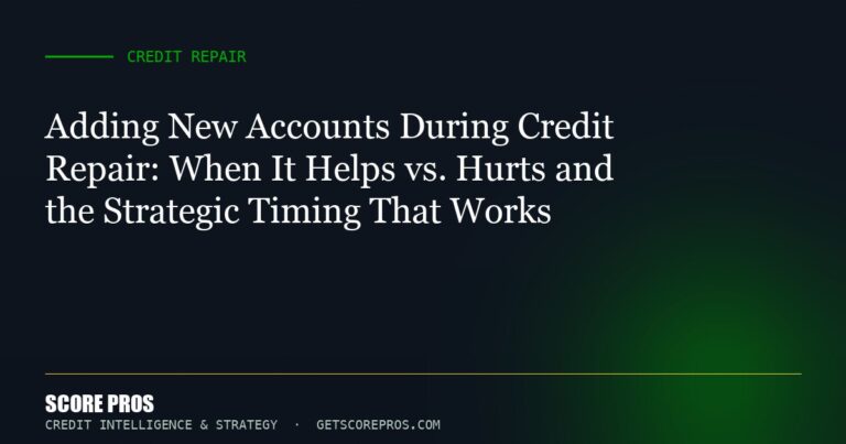 Adding New Accounts During Credit Repair: When It Helps vs. Hurts and the Strategic Timing That Works