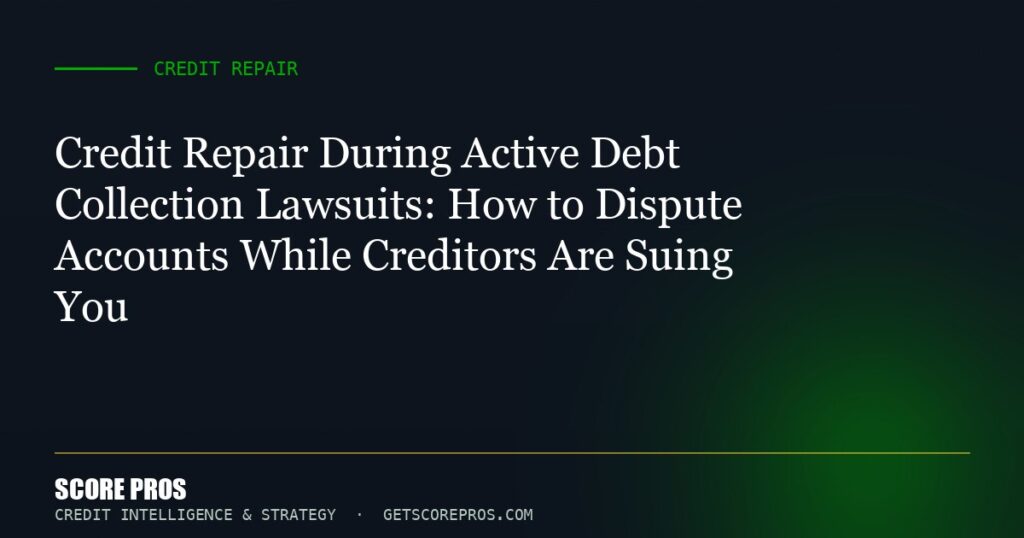 Credit Repair During Active Debt Collection Lawsuits: How to Dispute Accounts While Creditors Are Suing You