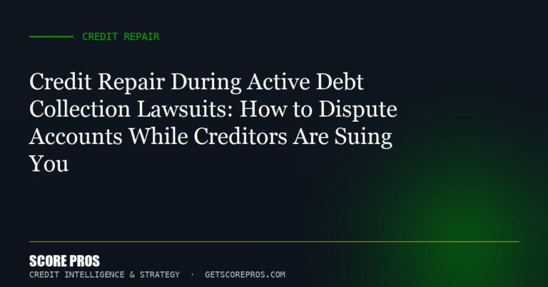 Credit Repair During Active Debt Collection Lawsuits: How to Dispute Accounts While Creditors Are Suing You