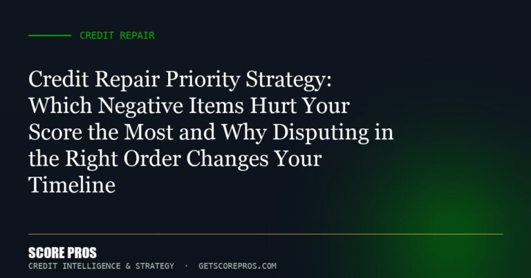 Credit Repair Priority Strategy: Which Negative Items Hurt Your Score the Most and Why Disputing in the Right Order Change...