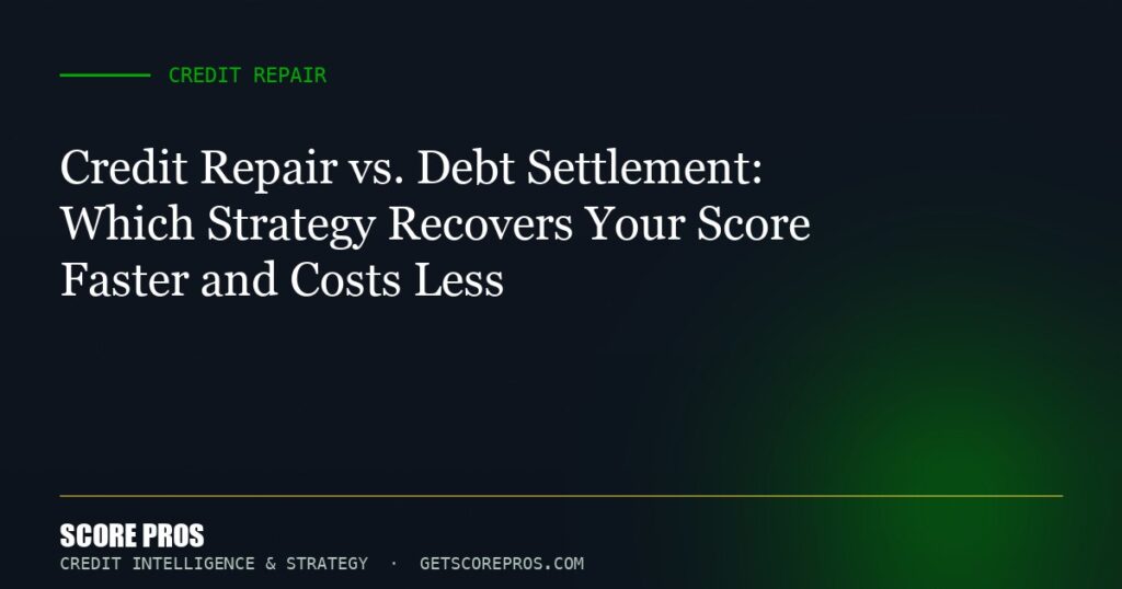 Credit Repair vs. Debt Settlement: Which Strategy Recovers Your Score Faster and Costs Less