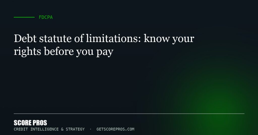 Debt statute of limitations: know your rights before you pay