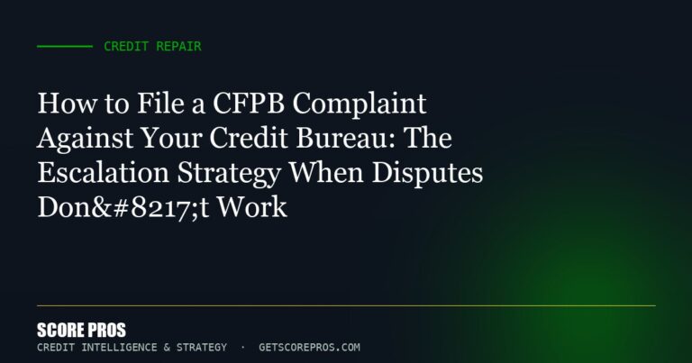 How to File a CFPB Complaint Against Your Credit Bureau: The Escalation Strategy When Disputes Don’t Work