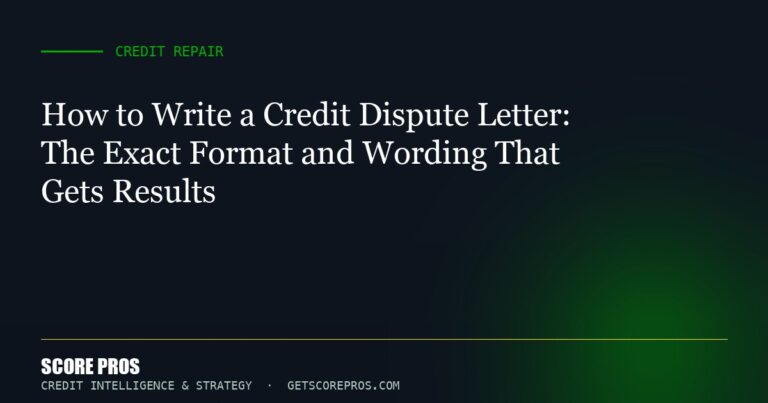 How to Write a Credit Dispute Letter: The Exact Format and Wording That Gets Results