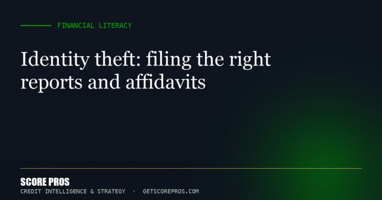 Identity theft: filing the right reports and affidavits