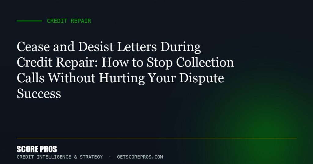 Cease and Desist Letters During Credit Repair: How to Stop Collection Calls Without Hurting Your Dispute Success