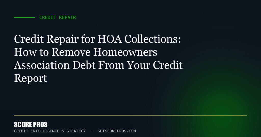 Credit Repair for HOA Collections: How to Remove Homeowners Association Debt From Your Credit Report