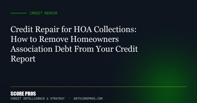 Credit Repair for HOA Collections: How to Remove Homeowners Association Debt From Your Credit Report