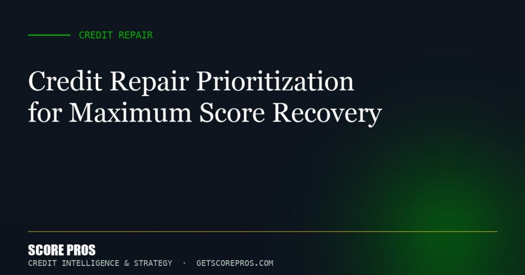 Credit Repair Prioritization for Maximum Score Recovery