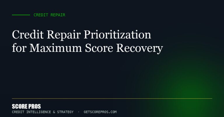 Credit Repair Prioritization for Maximum Score Recovery