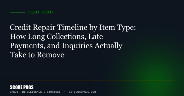 Credit Repair Timeline by Item Type: How Long Collections, Late Payments, and Inquiries Actually Take to Remove