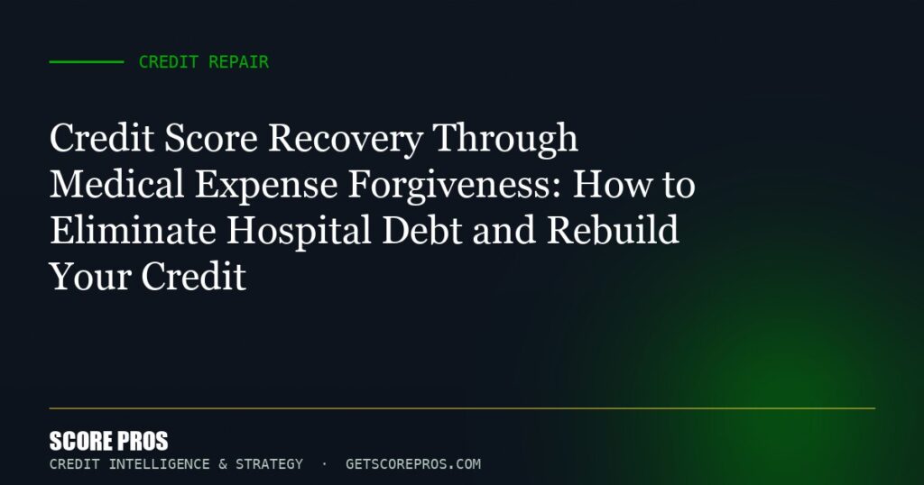 Credit Score Recovery Through Medical Expense Forgiveness: How to Eliminate Hospital Debt and Rebuild Your Credit