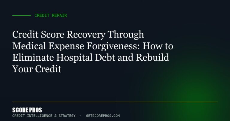 Credit Score Recovery Through Medical Expense Forgiveness: How to Eliminate Hospital Debt and Rebuild Your Credit