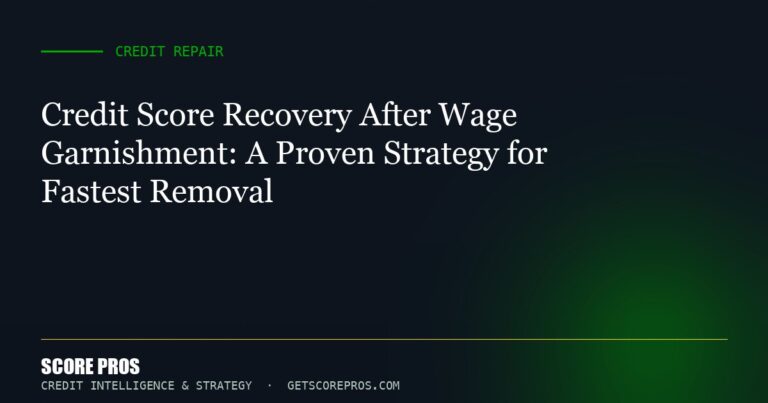 Credit Score Recovery After Wage Garnishment: A Proven Strategy for Fastest Removal
