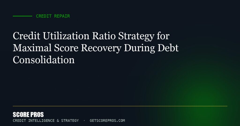 Credit Utilization Ratio Strategy for Maximal Score Recovery During Debt Consolidation