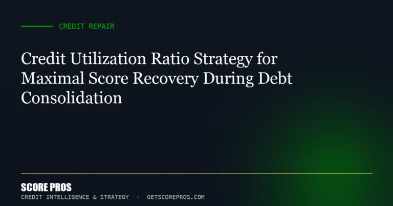 Credit Utilization Ratio Strategy for Maximal Score Recovery During Debt Consolidation