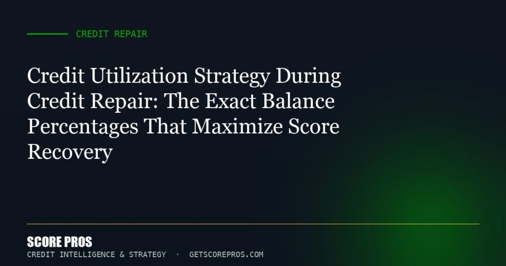 Credit Utilization Strategy During Credit Repair: The Exact Balance Percentages That Maximize Score Recovery
