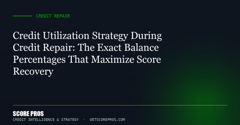 Credit Utilization Strategy During Credit Repair: The Exact Balance Percentages That Maximize Score Recovery