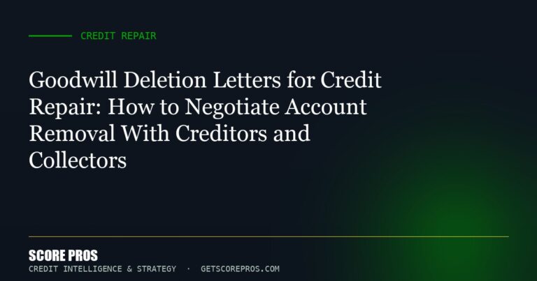 Goodwill Deletion Letters for Credit Repair: How to Negotiate Account Removal With Creditors and Collectors