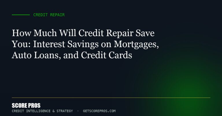 How Much Will Credit Repair Save You: Interest Savings on Mortgages, Auto Loans, and Credit Cards
