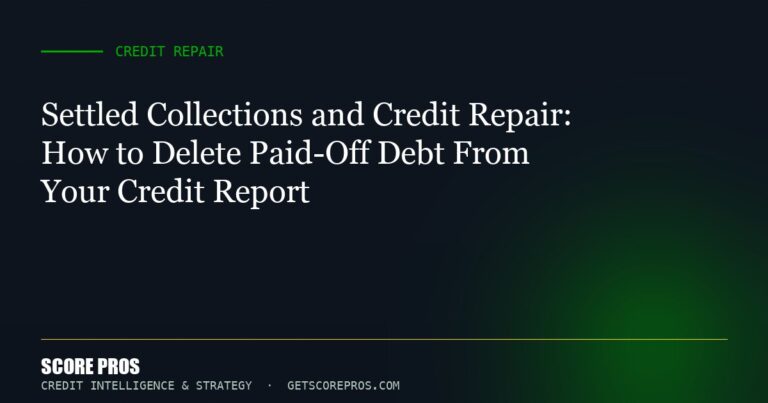 Settled Collections and Credit Repair: How to Delete Paid-Off Debt From Your Credit Report