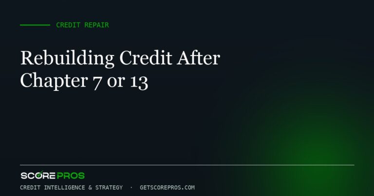 Rebuilding Credit After Chapter 7 or 13
