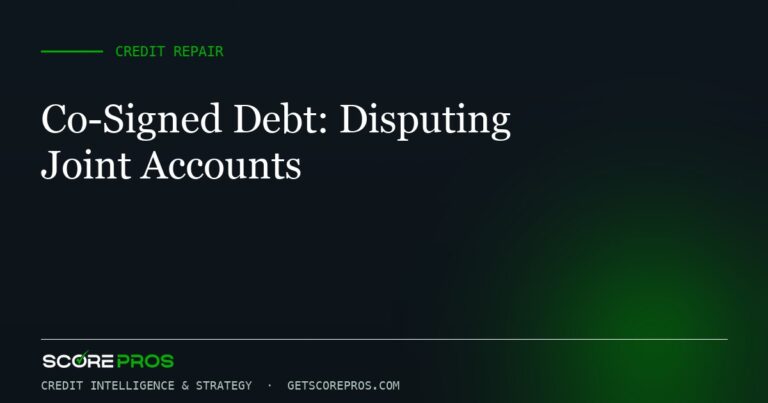 Co-Signed Debt: Disputing Joint Accounts