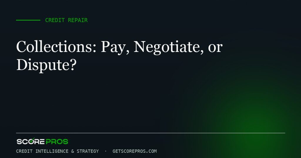 Collections: Pay, Negotiate, or Dispute?