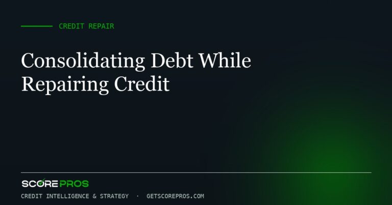 Consolidating Debt While Repairing Credit