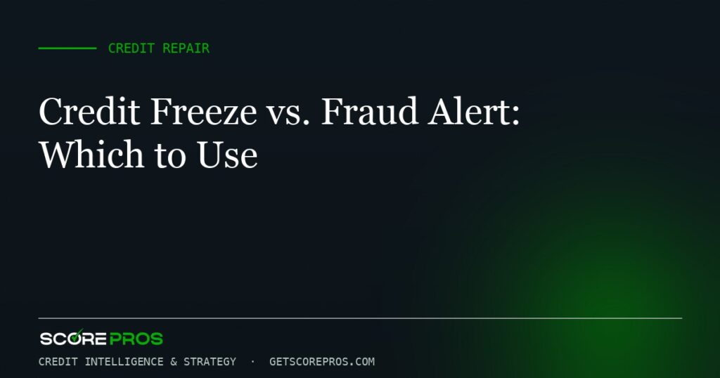 Credit Freeze vs. Fraud Alert: Which to Use