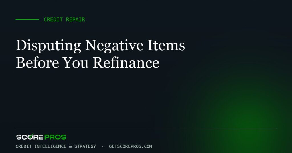 Disputing Negative Items Before You Refinance