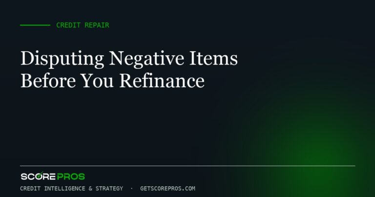 Disputing Negative Items Before You Refinance