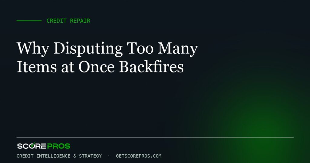 Why Disputing Too Many Items at Once Backfires