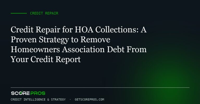 Credit Repair for HOA Collections: A Proven Strategy to Remove Homeowners Association Debt From Your Credit Report