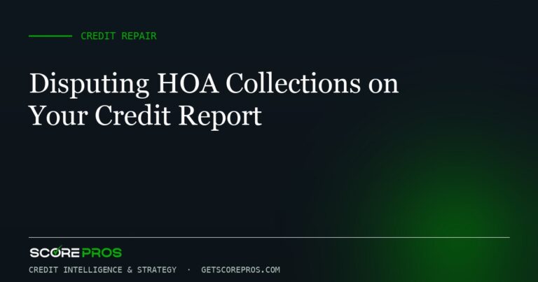 Disputing HOA Collections on Your Credit Report