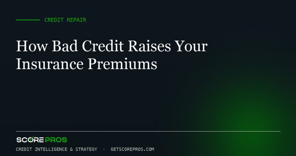 How Bad Credit Raises Your Insurance Premiums