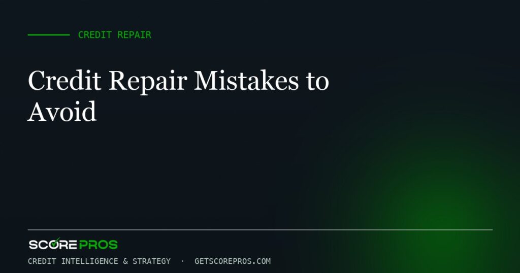 Credit Repair Mistakes to Avoid