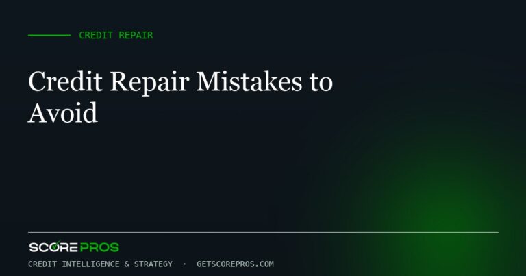 Credit Repair Mistakes to Avoid