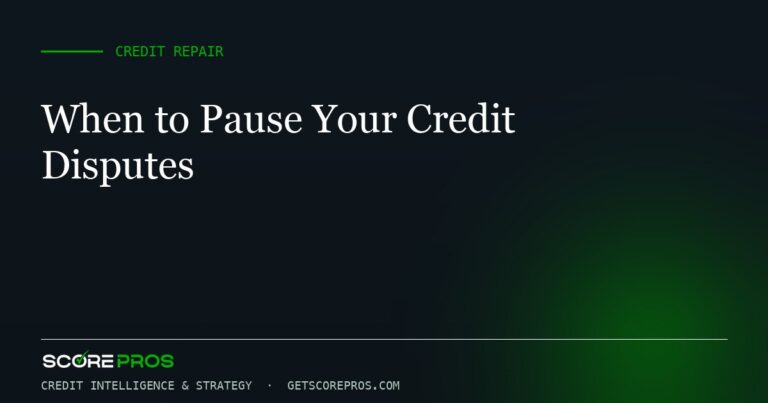 When to Pause Your Credit Disputes