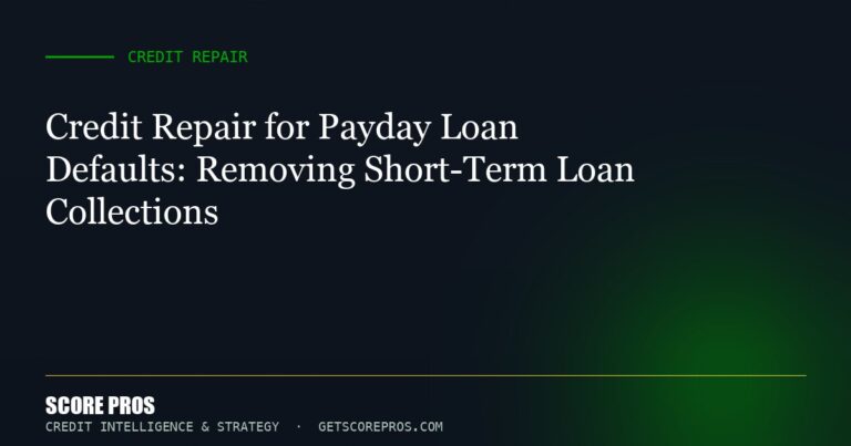 Credit Repair for Payday Loan Defaults: Removing Short-Term Loan Collections