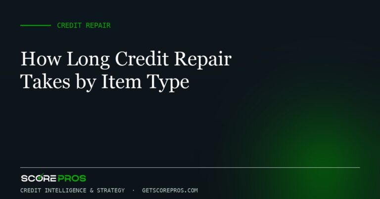 How Long Credit Repair Takes by Item Type