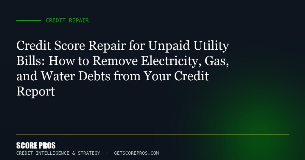 Credit Score Repair for Unpaid Utility Bills: How to Remove Electricity, Gas, and Water Debts from Your Credit Report