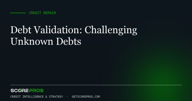 Debt Validation: Challenging Unknown Debts