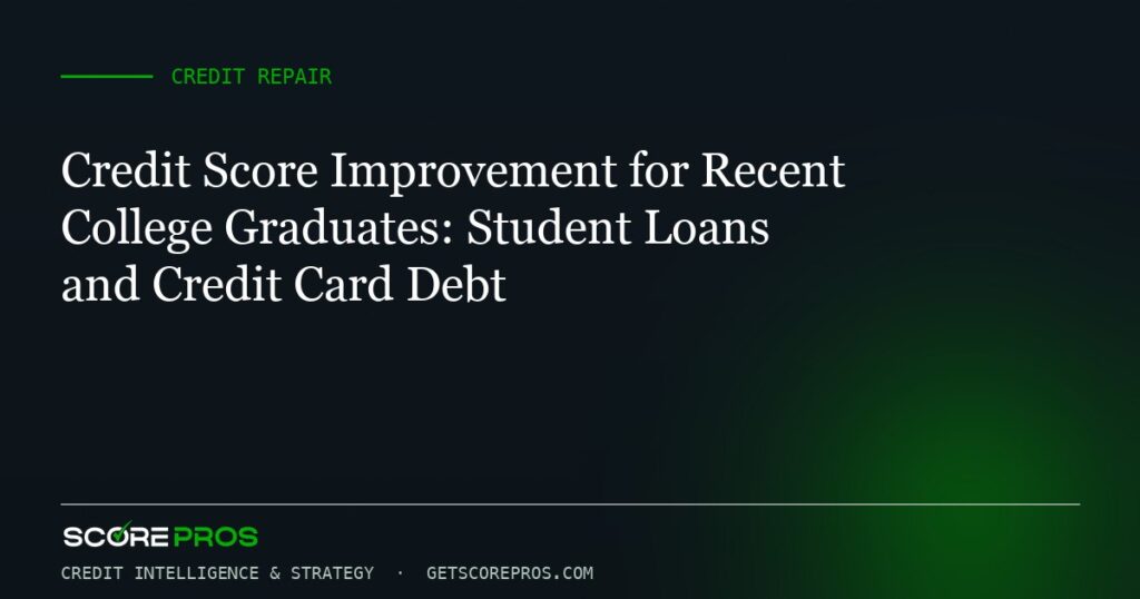 Credit Score Improvement for Recent College Graduates: Student Loans and Credit Card Debt