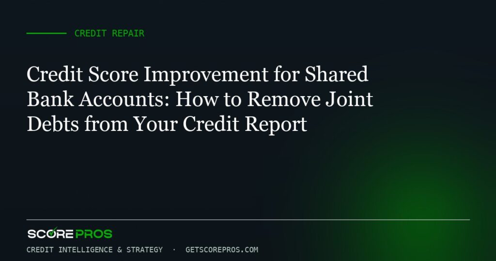 Credit Score Improvement for Shared Bank Accounts: How to Remove Joint Debts from Your Credit Report