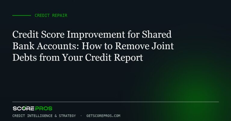 Credit Score Improvement for Shared Bank Accounts: How to Remove Joint Debts from Your Credit Report