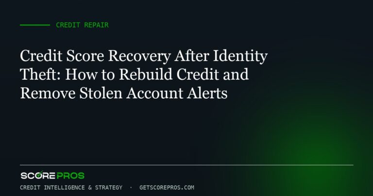 Credit Score Recovery After Identity Theft: How to Rebuild Credit and Remove Stolen Account Alerts
