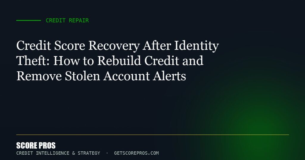Credit Score Recovery After Identity Theft: How to Rebuild Credit and Remove Stolen Account Alerts